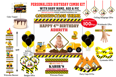 Construction Theme - Birthday Party Combo Kit