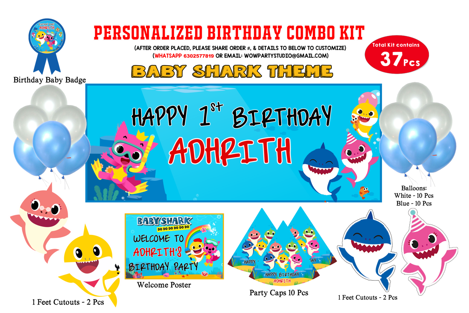 Baby Shark Theme - Combo Kit 37Pcs