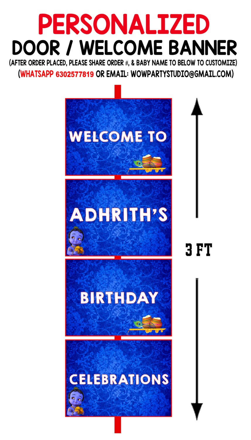 Little Krishna Door / Welcome Banner (3ft)