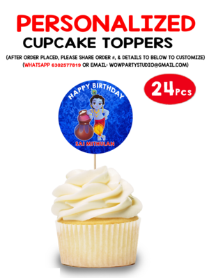 Little Krishna Cup Cake Topper (24 Pcs)