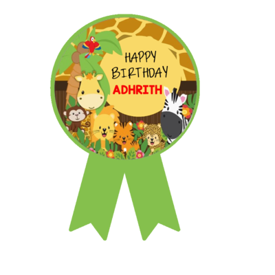 Jungle Theme Birthday Badges (10 Pcs)