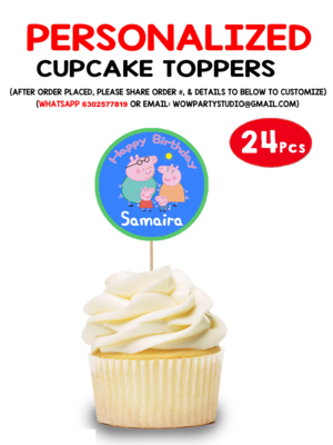 peppa Pig Cupcake Topper (24 Pcs)