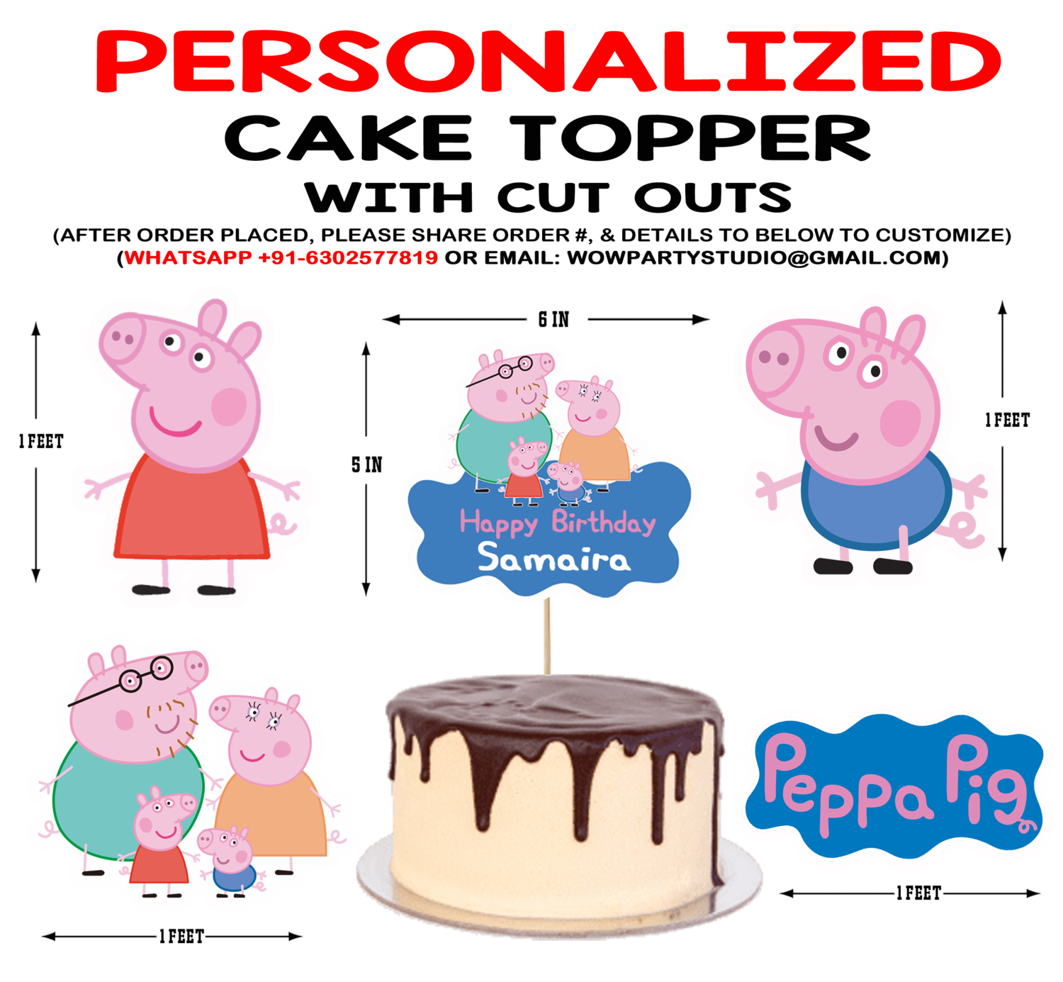Peppa Pig - Cake Topper Combo