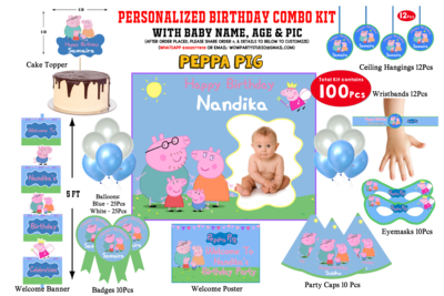 Peppa Pig - Birthday Party Combo Kit 100Pcs