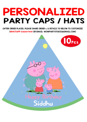 Peppa Pig Party Caps / Hats (10 Pcs)