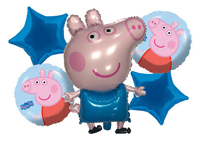 Peppa Pig Foil Balloons Set of 5 Pcs - Blue