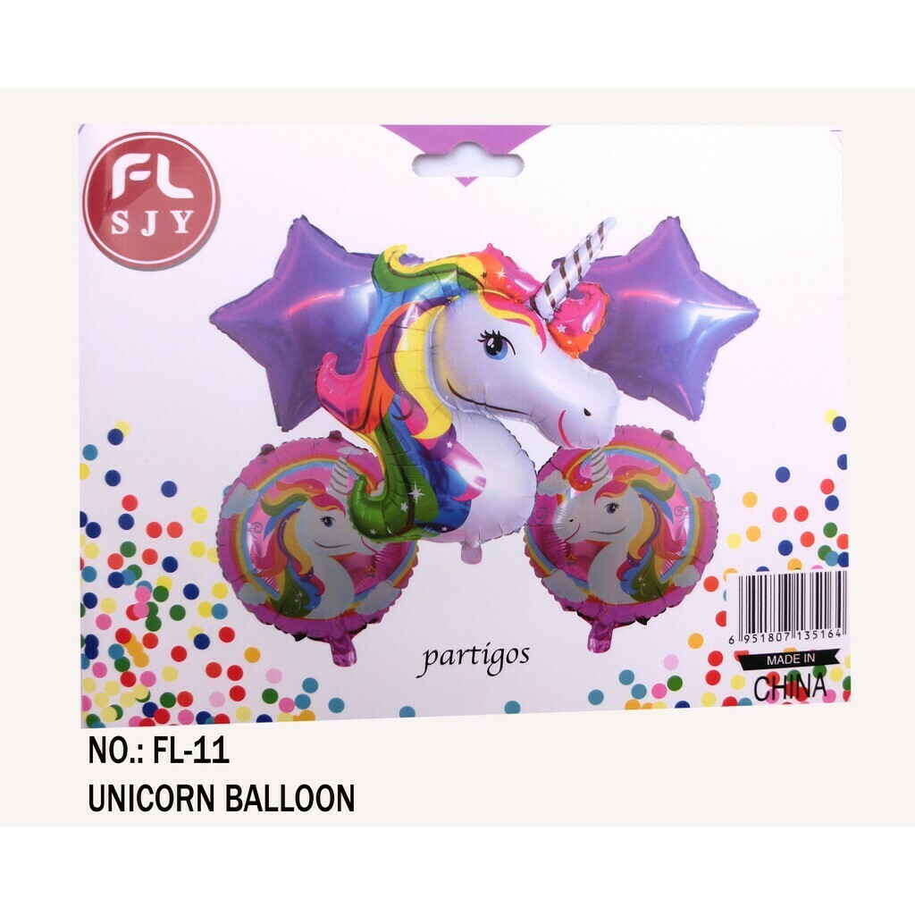 Unicorn Foil Balloons Set of 5 Pcs