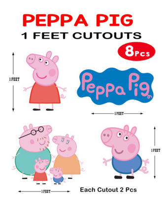 Peppa Pig Cutouts (1ft) - 8 Pcs