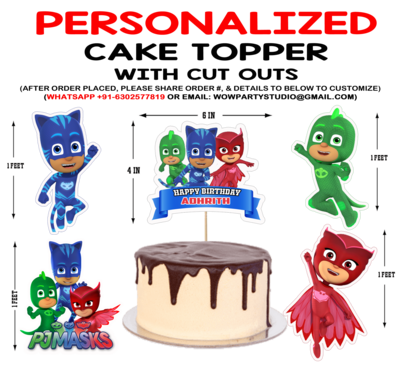 PJ Mask Theme - Cake Topper Combo