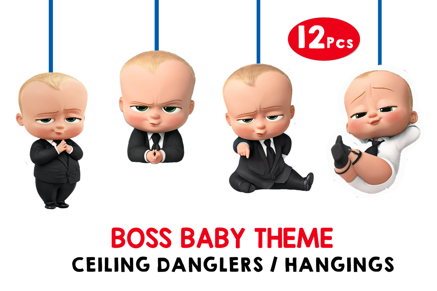 Boss Baby Hangings / Danglers (12 Pcs)  Non-Customised