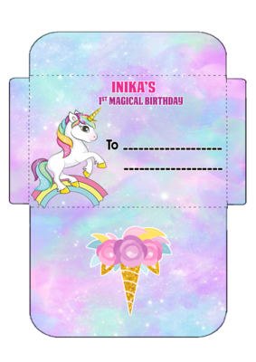 Unicorn Invitation Card Envelopes (16 Pcs)