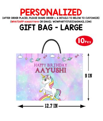 unicorn Gift Bag - Large (10 Pcs)