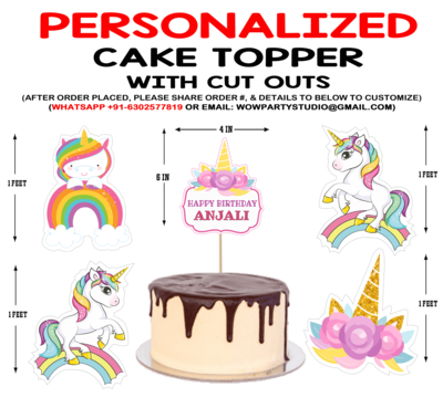 unicorn Theme - Cake Topper Combo