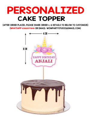 Unicorn Theme - Cake Topper Combo