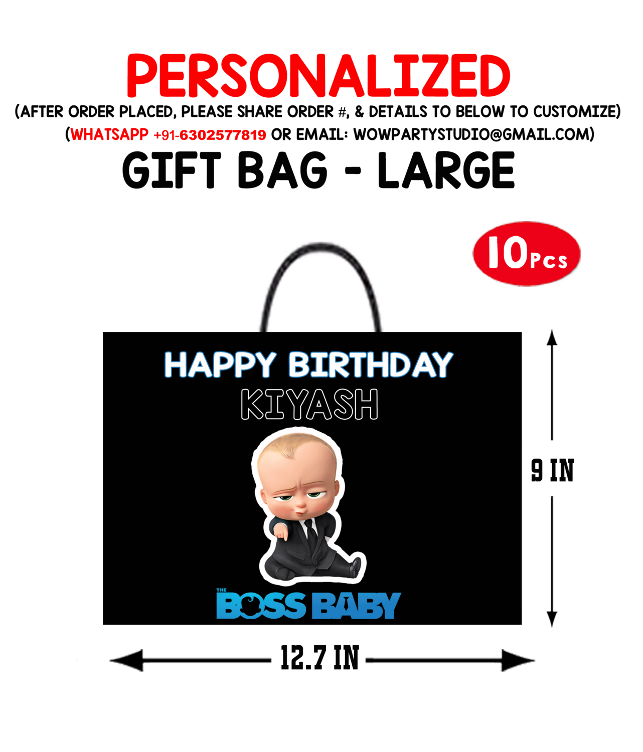 Boss Baby Gift Bag - Large (10 Pcs)