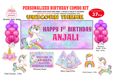 unicorn Theme - Combo Kit 37Pcs