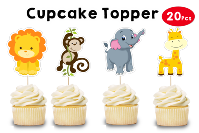 Jungle Cupcake Topper (20 Pcs)