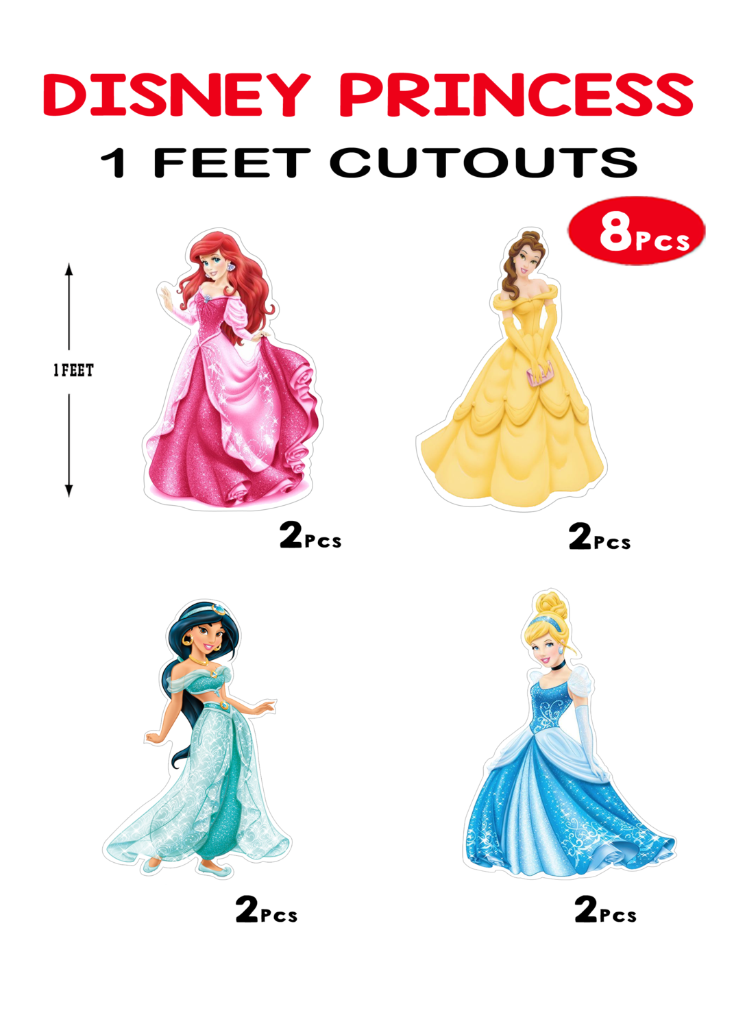 princess-disney-cutouts-1ft-8-pcs for Free Printable Disney Princess Cutouts Printables Princess Disney Cutouts (1ft) - 8 Pcs for Free Printable Disney Princess Cutouts Printables