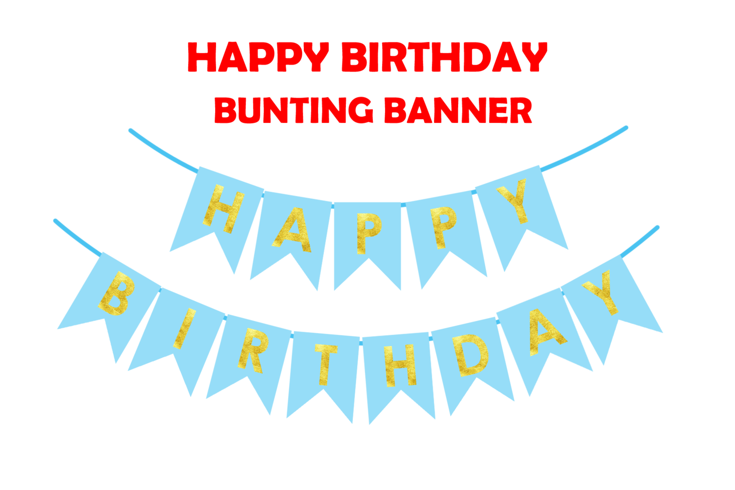 Bunting Banner with Name - Blue