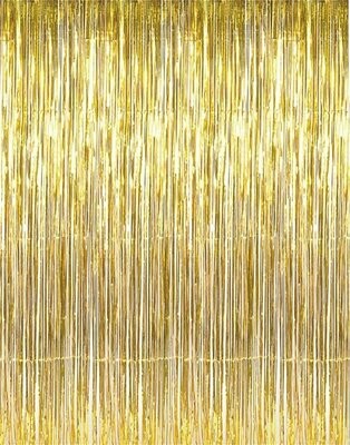 Gold Foil Curtains - 2Pcs