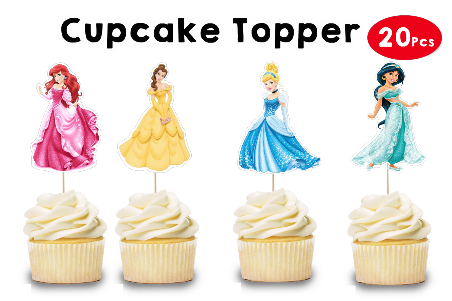 Frozen Elsa Theme Cupcake Shape Topper (20 Pcs)