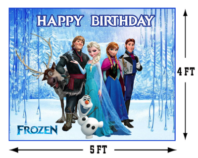 Frozen Elsa Backdrop / Background Banner (4ft x 5ft) Non-Personalized