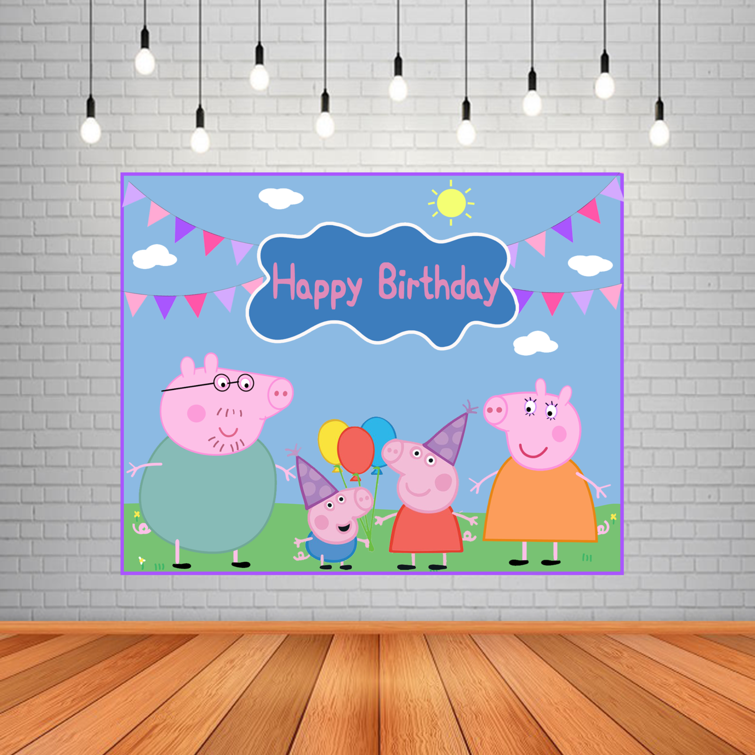 Peppa Pig Backdrop / Background Banner (4ft x 5ft) #3