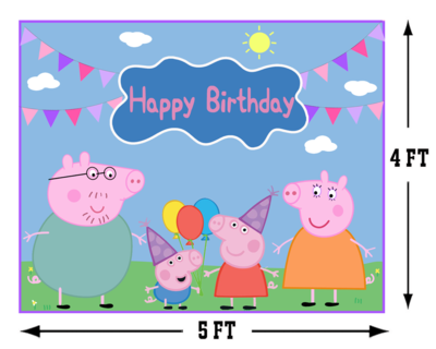 Peppa Pig Backdrop / Background Banner (4ft x 5ft) #3