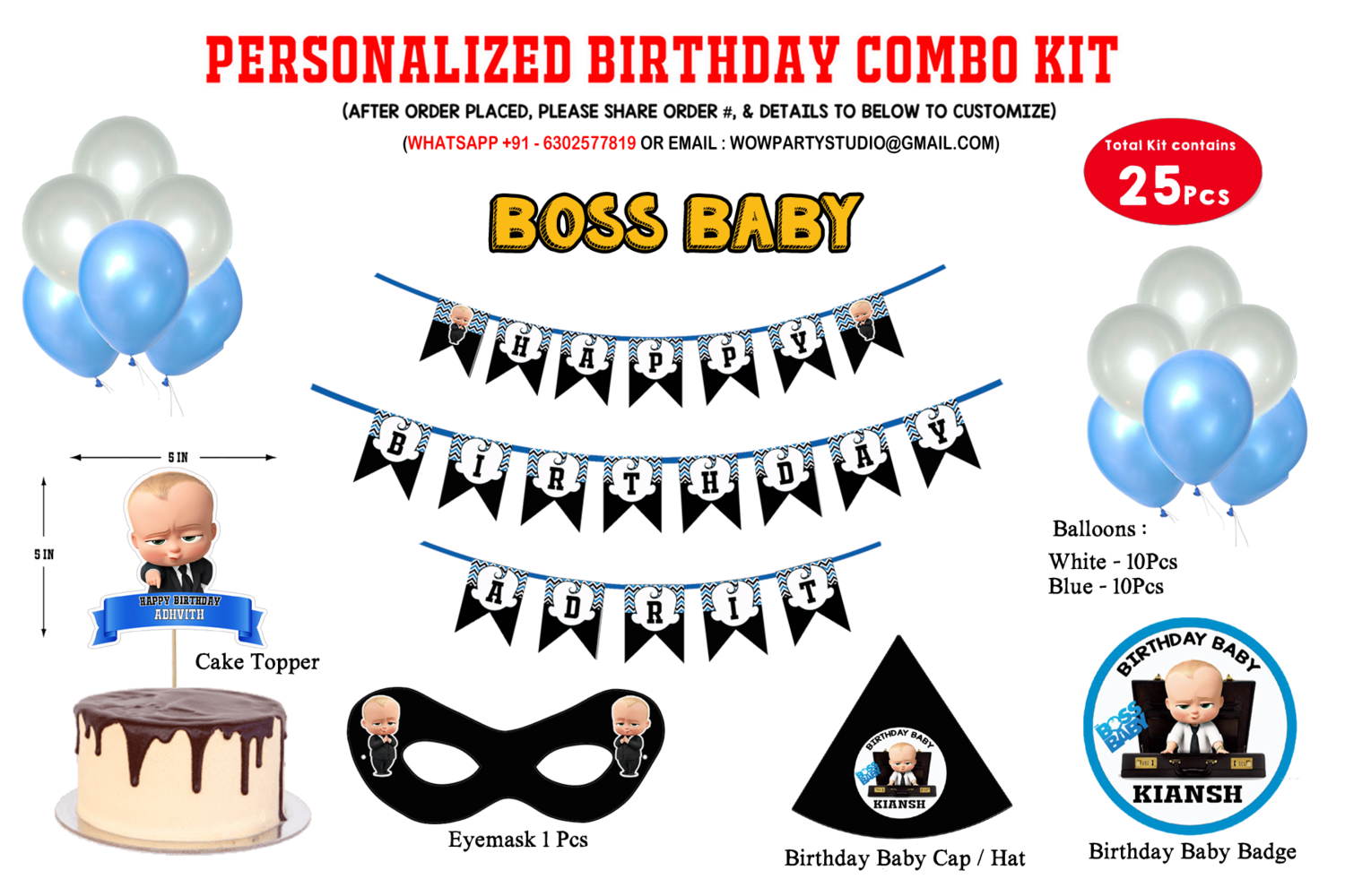Boss Baby Theme - Combo Kit 25Pcs