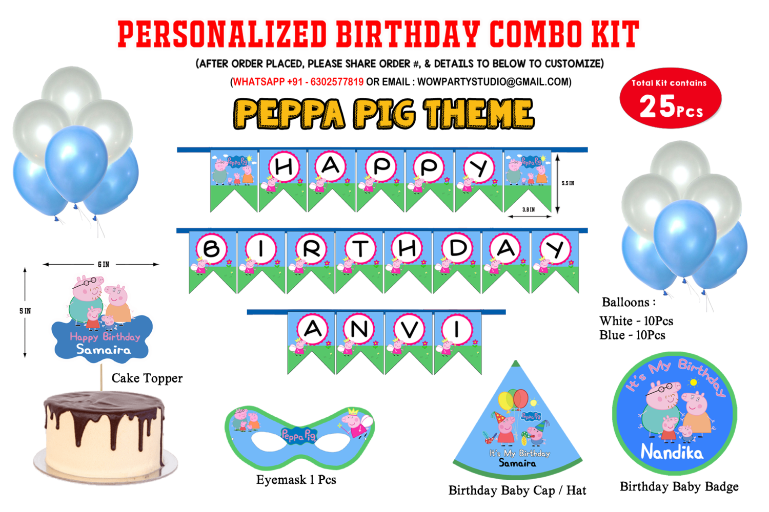 Peppa Pig Theme - Combo Kit 25Pcs