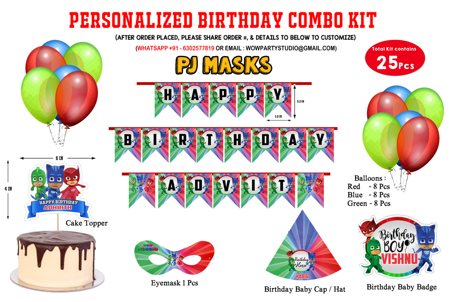 PJ Masks Theme - Combo Kit 25Pcs