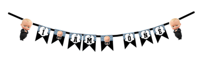 Boss Baby I am One Bunting Banner