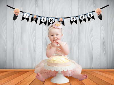 Boss Baby I am One Bunting Banner