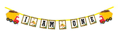 Construction I am One Bunting Banner