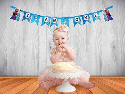 Frozen Elsa I am One Bunting Banner