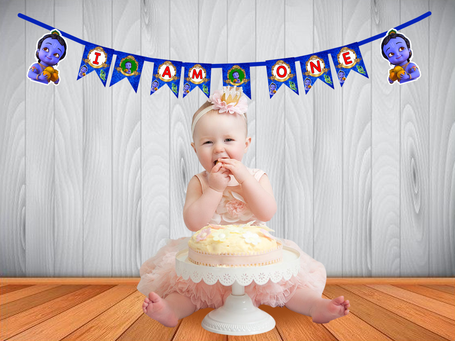 Little Krishna I am One Bunting Banner