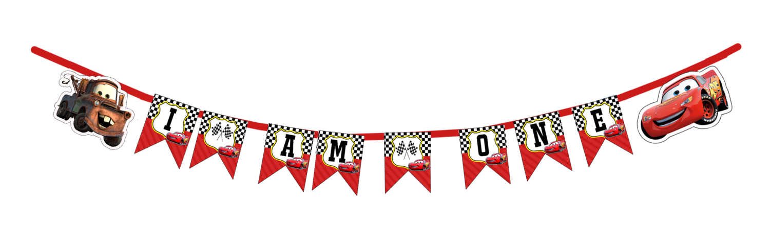 McQueen Car I am One Bunting Banner