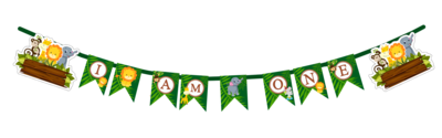 Jungle I am One Bunting Banner