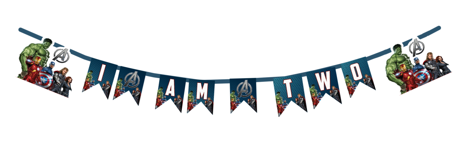 Avengers I am Two Bunting Banner