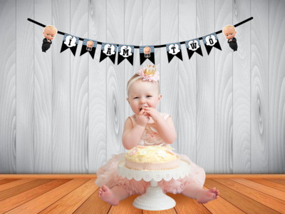 Boss Baby I am Two Bunting Banner