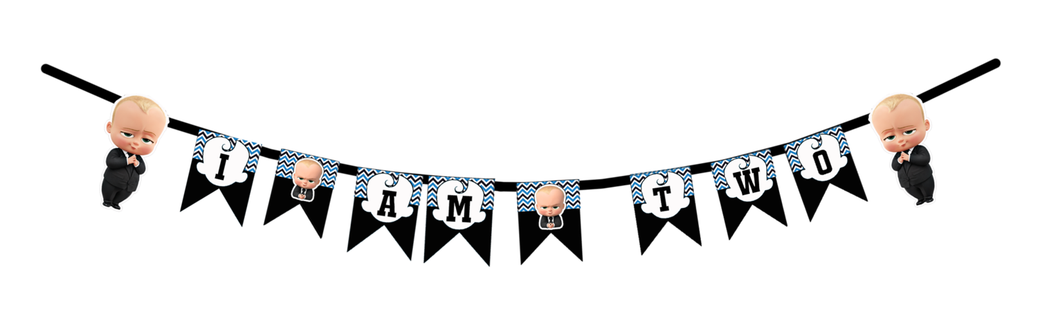 Boss Baby I am Two Bunting Banner