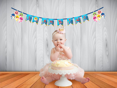 Baby Shark I am Two Bunting Banner
