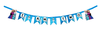 Frozen Elsa I am Two Bunting Banner