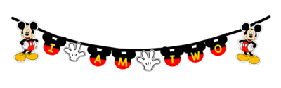 Mickey Mouse I am Two Bunting Banner