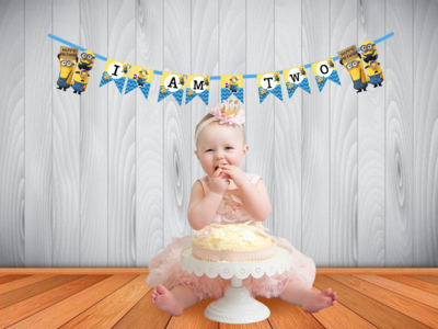 Minion I am Two Bunting Banner