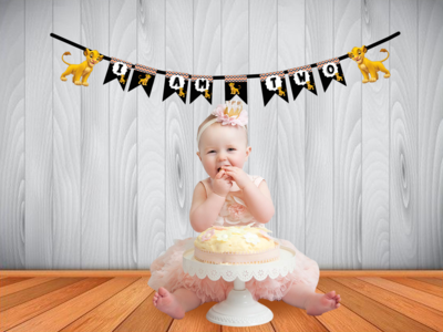 Simba Lion King I am Two Bunting Banner