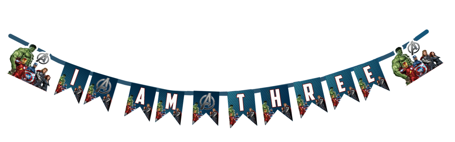 Avengers I am Three Bunting Banner