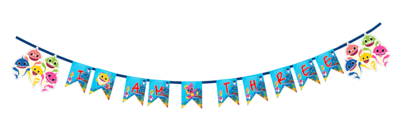 Baby Shark I am Three Bunting Banner