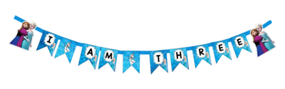 Frozen Elsa I am Three Bunting Banner