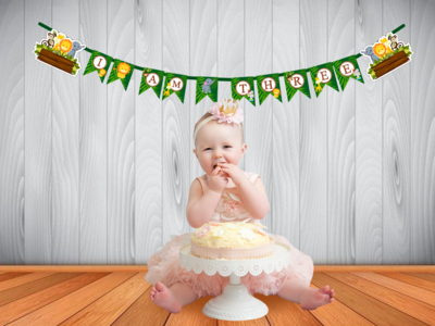 Jungle I am Three Bunting Banner